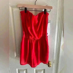 Iris Red Shorts Romper